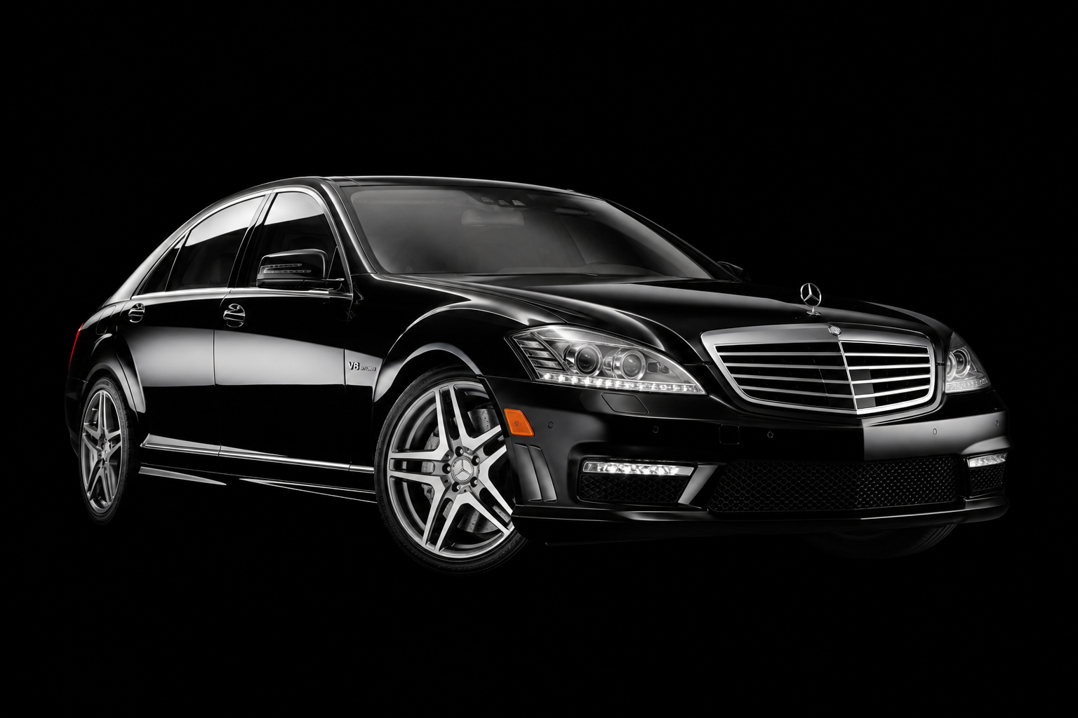 Freshly detailed luxury sedan